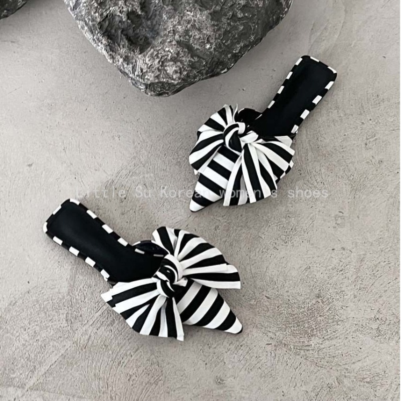 Satin Bow Tie - Luxuriöse Designer-Slipper mit Schleife für Damen: