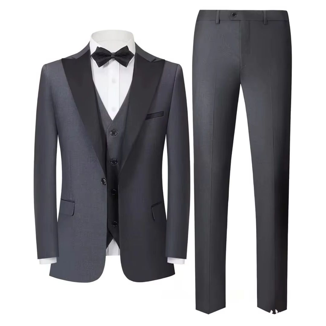Men'S Formal Wear Not Suit - 3-teiliger Smokinganzug für Herren in Uni-Farbe