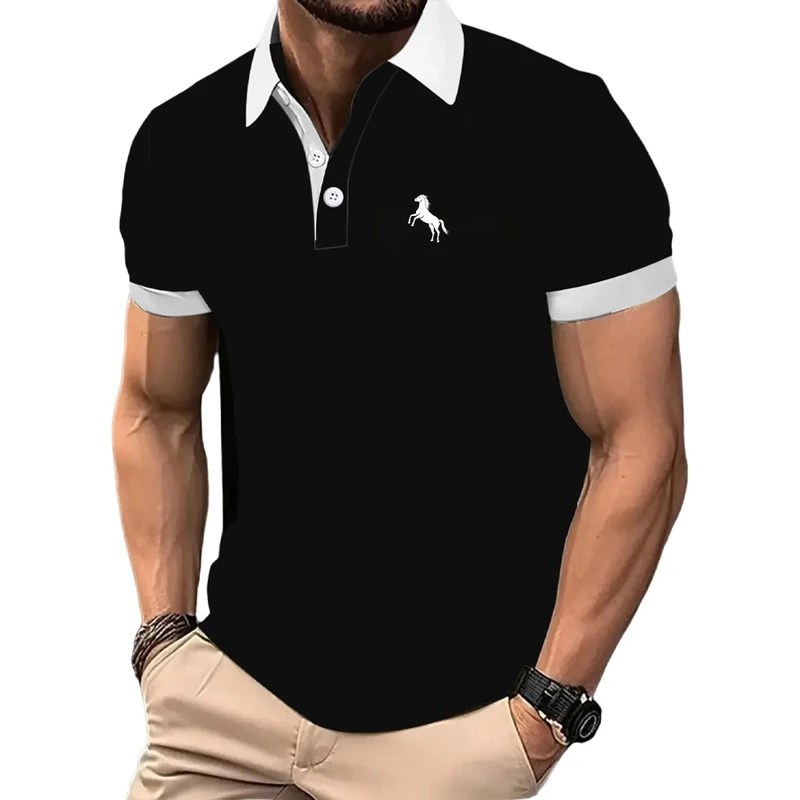 Men'S Polo Formal Wear - Herren-Poloshirt, kurzärmelig, Farbverlauf, Fitnessstudio, Fitness, Golf-T-Shirt,