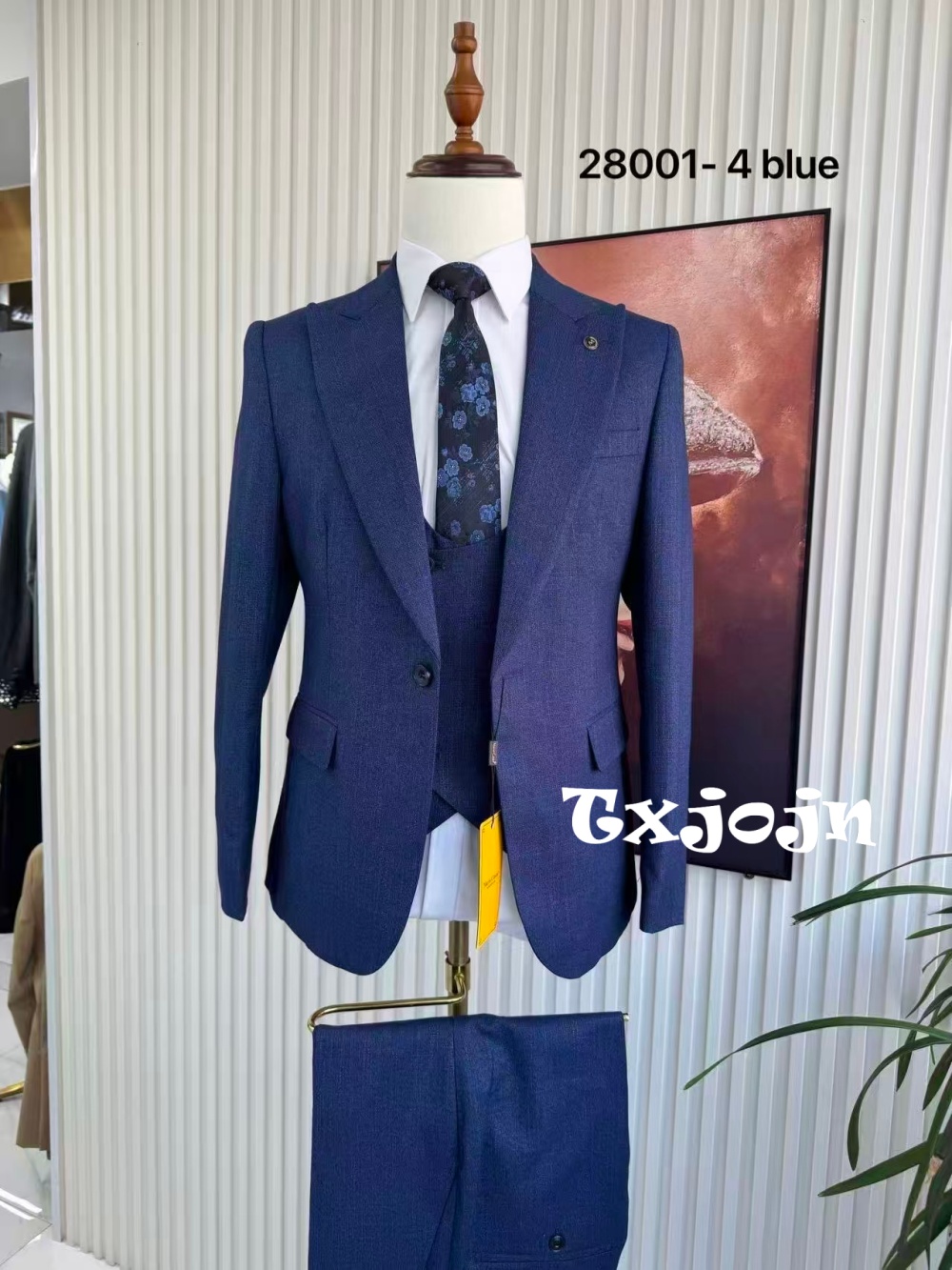 Men Formal Wear Wedding Guest - Blaue Formelle Herrenanzüge 3-teilig Geschäftsverhandlungs-Kleidung Spitzrevers
