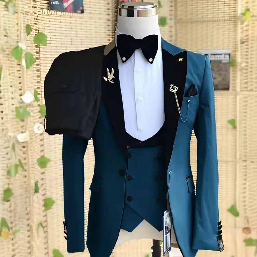 Men'S Formal Wear Not Suit - Eleganter 3-teiliger Slim-Fit Herren-Smoking für Hochzeit,