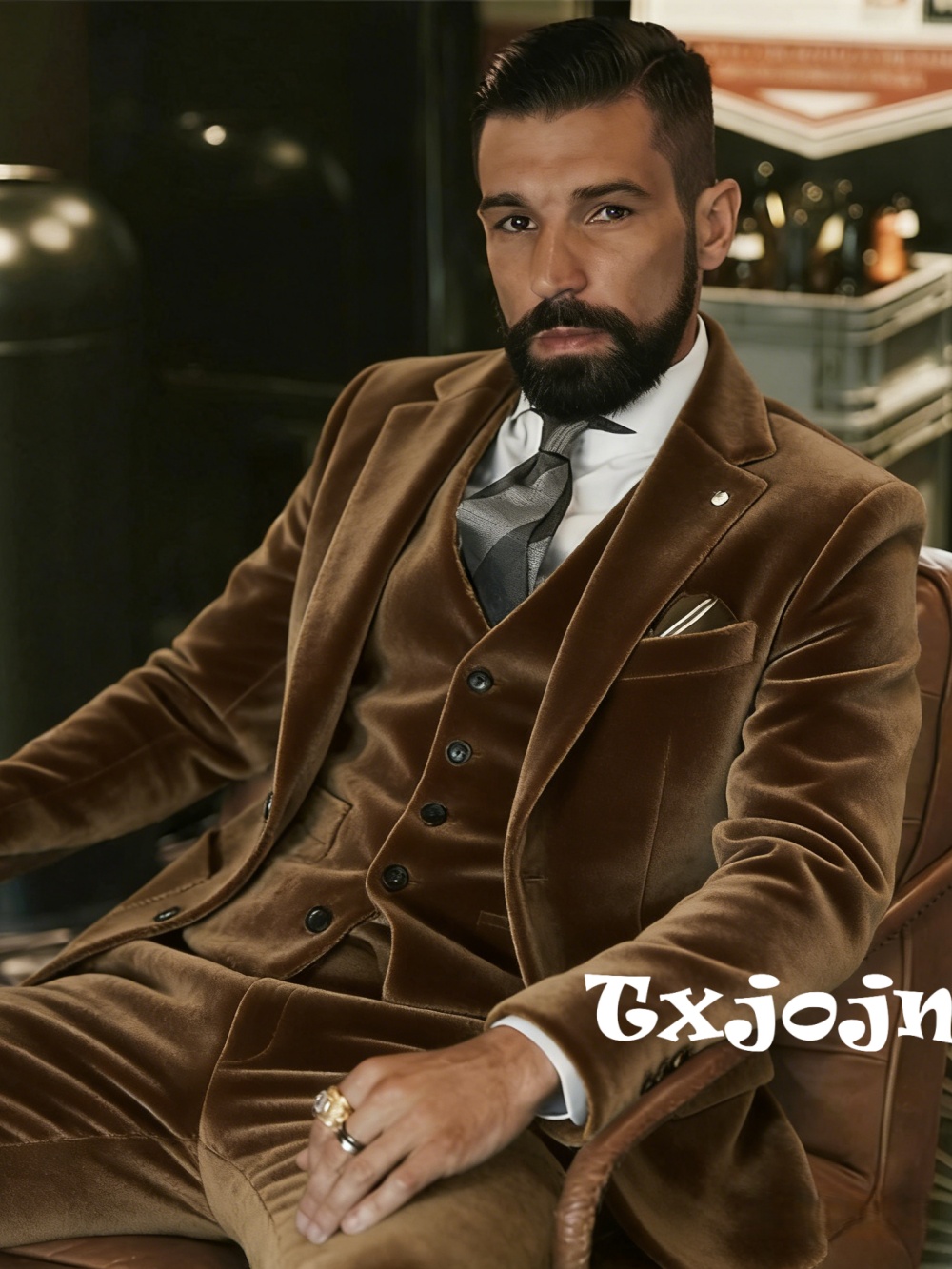 Formal Wear For Men In Wedding - Herren-Samtanzüge 3-teilig Tanz- und Abendgarderobe Reverskragen