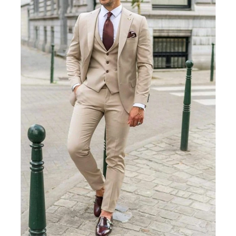 Men Formal Wear Wedding Guest - Anzüge für Herren mit Notch-Revers, Slim