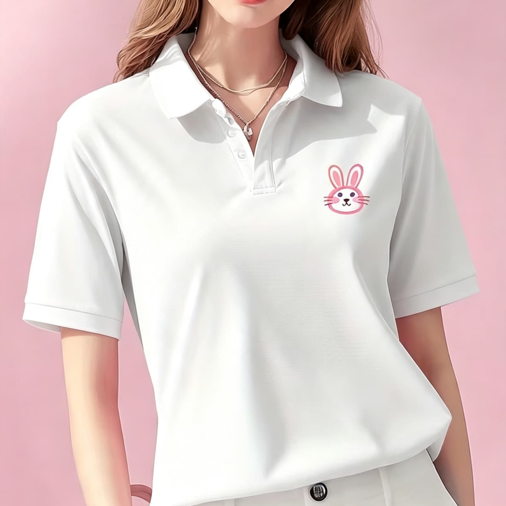 Men'S Polo Formal Wear - Unisex Schwarzes Poloshirt mit Reverskragen, niedlichem