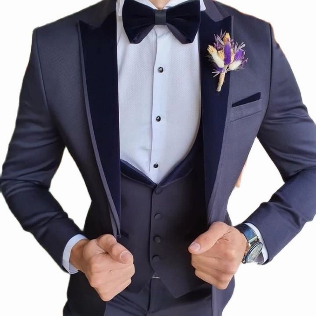 3-teiliger Slim-Fit-Smoking fü – Men'S Formal Wear Not Suit Bewertung und Preis