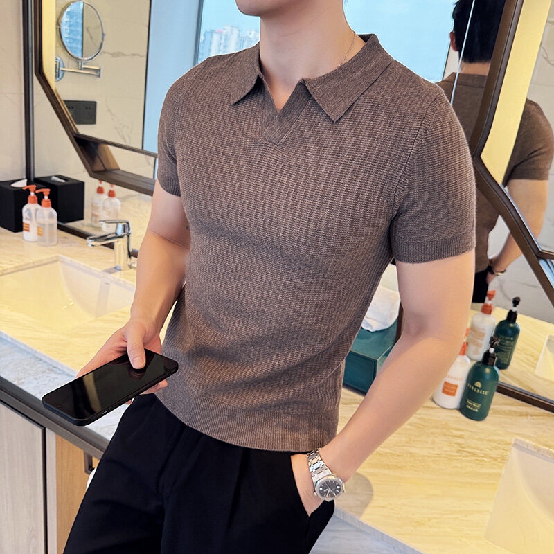 Slim-Fit-Jacquard-Strickpullov – Men'S Polo Formal Wear Bewertung und Preis